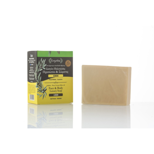Edible-Pure Cretan Olive oil Face & Body Soap Lemon 120gr